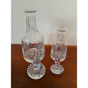 Pair VTG Stuart English Cut Crystal Decanters & Stopper 8 1/2" 5 1/2”